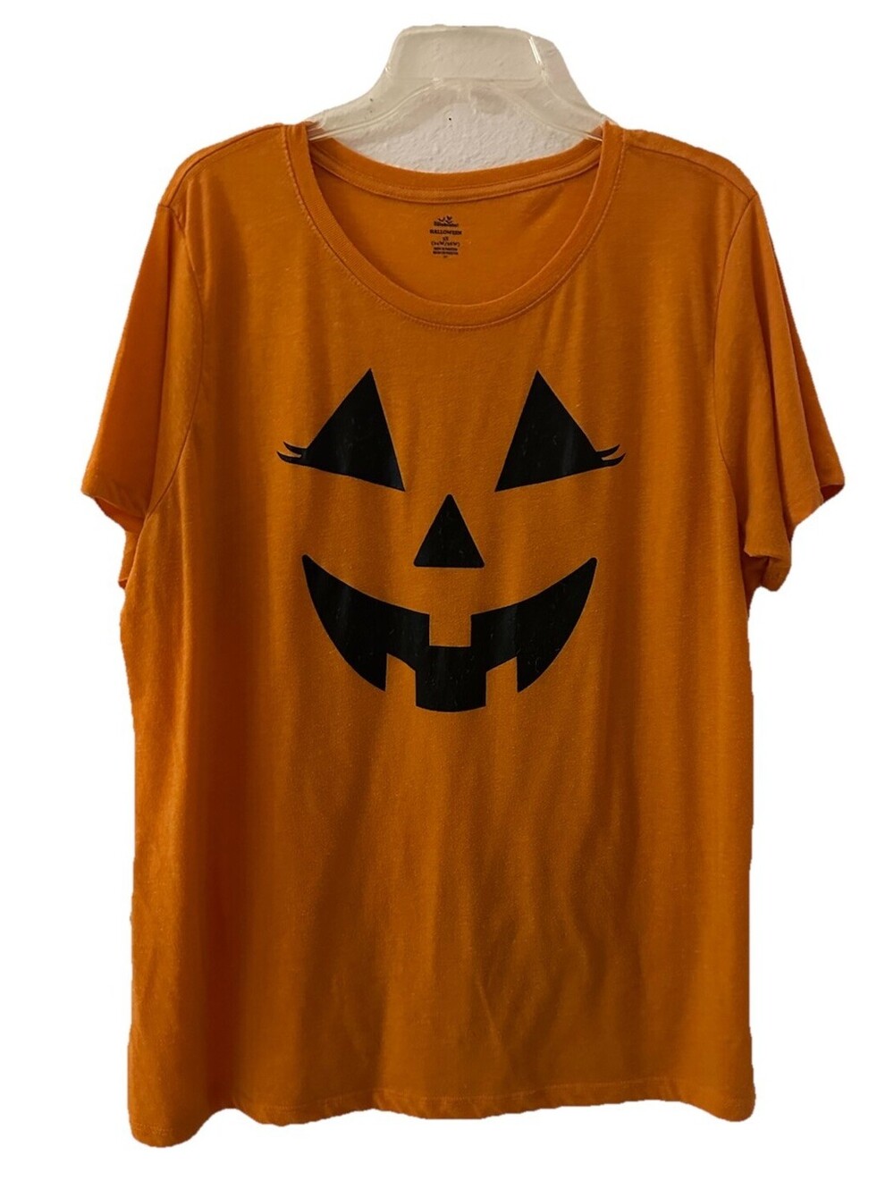 Woman’s Celebrate Halloween Short Sleeve Pullover Pumpkin Print Tee.sz XXXL 24W